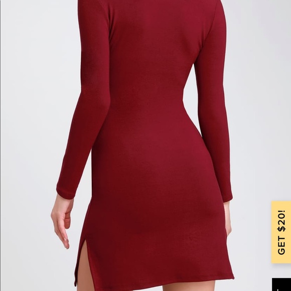 SOLD!!! Burgundy Long Sleeve Dress - Picture 2 of 8